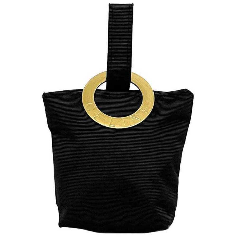 Celine Circle Logo Clutch Black Bag Accessory Case Zipper Retro